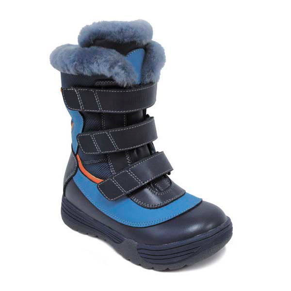 Полусапожки ортопедические Ортобум для мальчиков 61795-48 темно синий/голубой/оранжевый