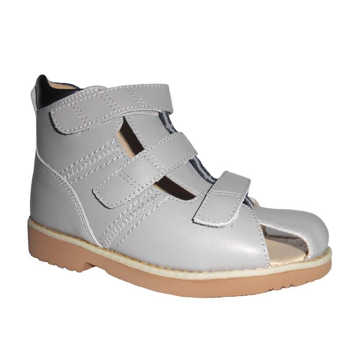 Сандали Ортек c высоким берцем для мальчиков 73173G св.серый/черные