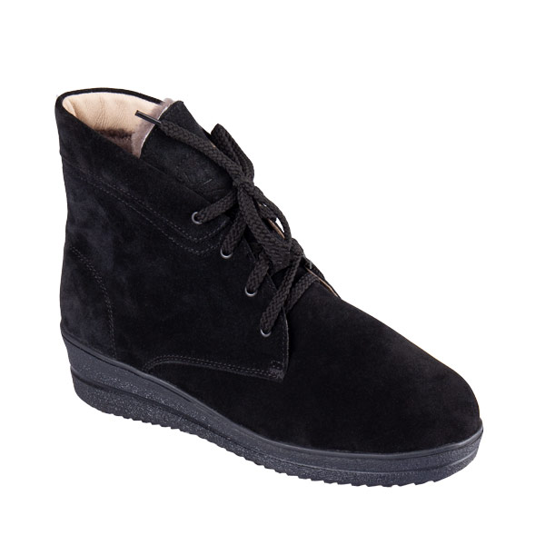 Полусапоги ортопедические Dr Thomas с мехом женские DTD-602 черные.