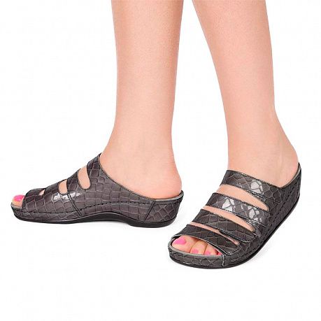 Сабо Luomma повседневные женские LM-503.0.006 серый/крокодил. Изображение 2 из 2